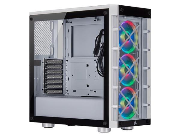 Corsair Crystal 465X RGB Tempered Glass Mid-Tower Smart Case, White