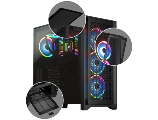 4000D Airflow Tempered Glass Mid-Tower, Black - Image 3