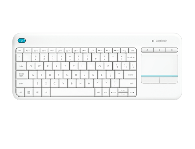 Logitech K400 Plus TV Wireless Touch Keyboard-White