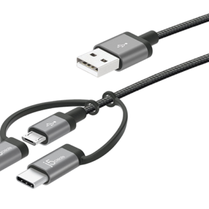 JMLC11B Micro-USB Cable with Lightning & Type-C Adapter (3-in-1)