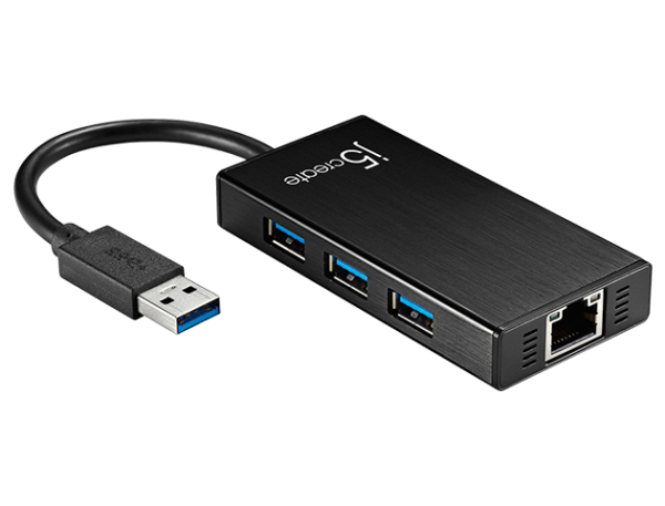 JUH470 Gigabit Ethemet & 3-Port USB3.0 Hub Multi-Adapter
